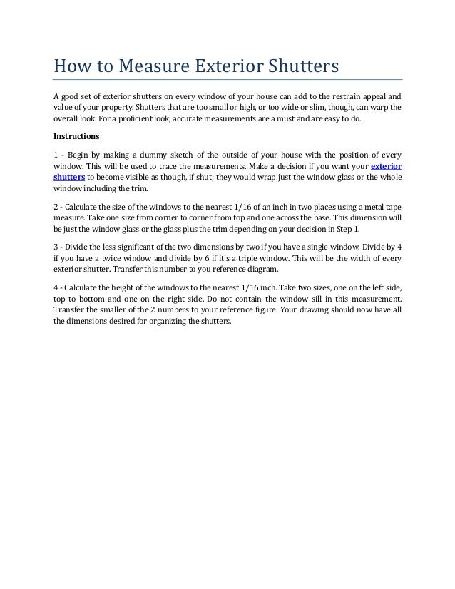 How to measure exterior shutters