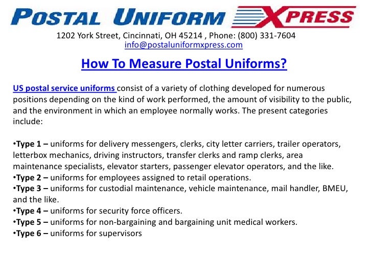 How To Measure Postal Uniforms?