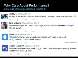 5
Why Care About Performance?
Slow load times also damage reputation
 