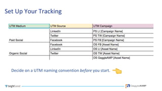 Marketing Tracking
Make sure your marketo program is listening for an element of
your UTM string by using the “querystring...