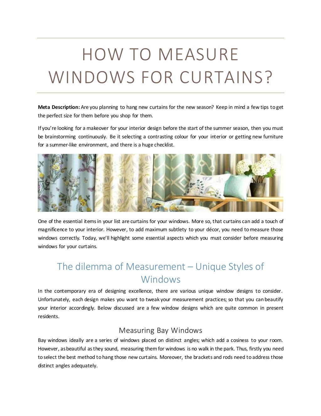 How to measure windows for curtains