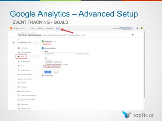 Google Analytics – Advanced Setup
EVENT TRACKING - GOALS
 
