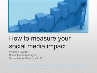 How to measure your social media impact Whitney Sewell Social Media Manager Social Media Solutions LLC 