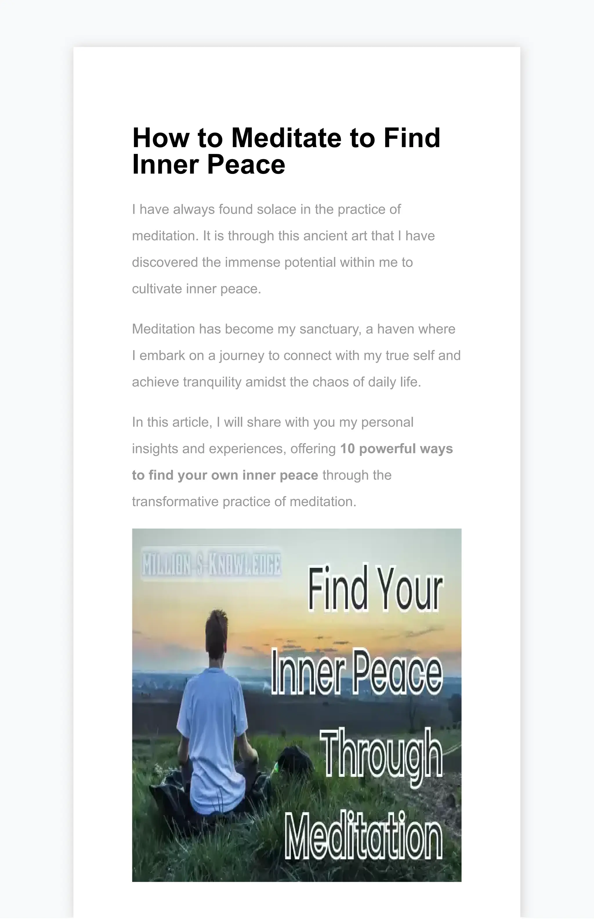 How to meditate to find inner peace in this world full of noise and ...