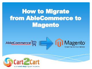 How to Migrate
from AbleCommerce to
Magento
 