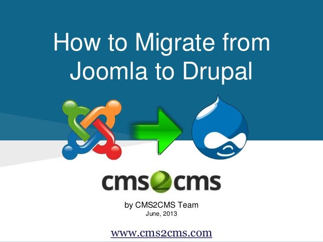How to Migrate from
Joomla to Drupal
by CMS2CMS Team
June, 2013
www.cms2cms.com
 