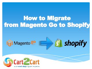 How to Migrate
from Magento Go to Shopify
 