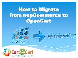 How to Migrate
from nopCommerce to
OpenCart
 