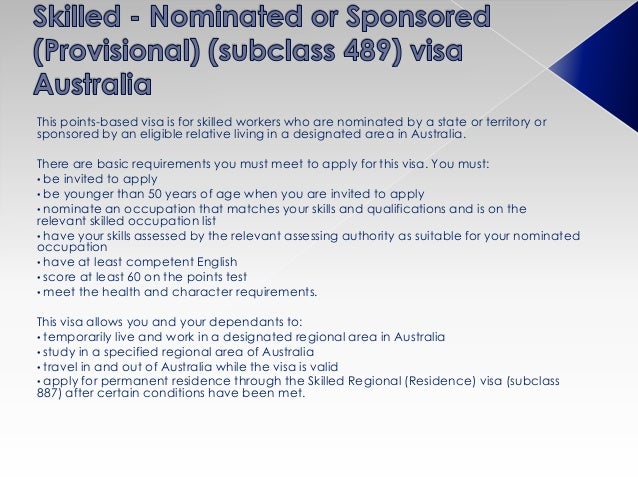 visa residence 189 How to How Work to  australia to in Australia migrate