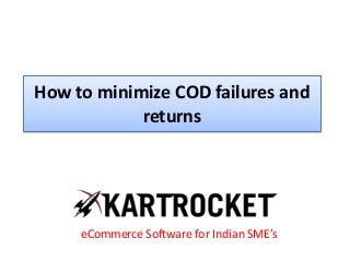 How to minimize COD failures and
returns
eCommerce Software for Indian SME’s
 