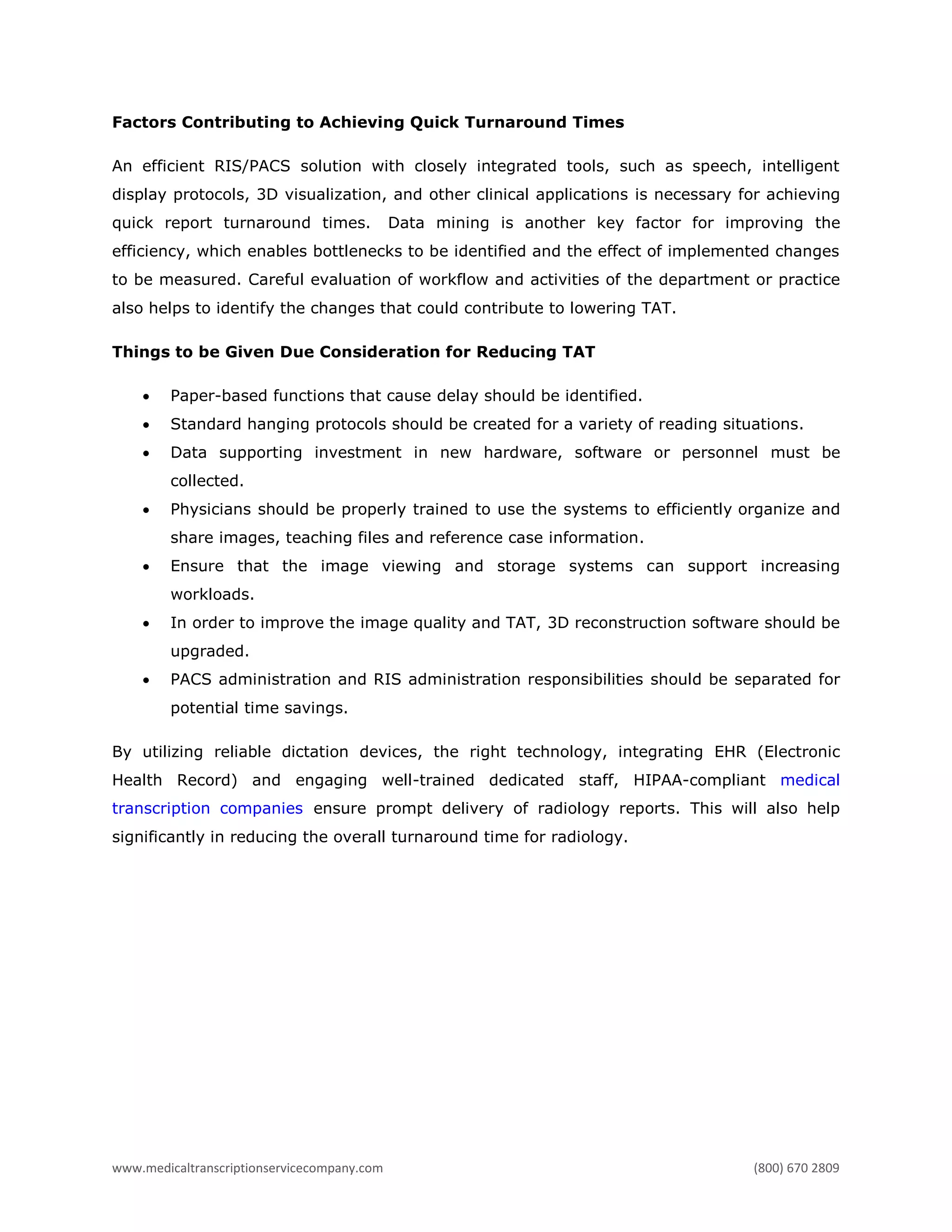 How to Minimize Radiology Turnaround Time | PDF