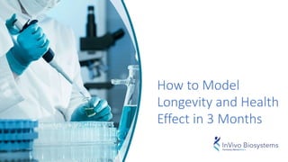 How to Model
Longevity and Health
Effect in 3 Months
 