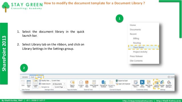 how to modify the document template for a document library in sharepo sharepoint 2013 document template