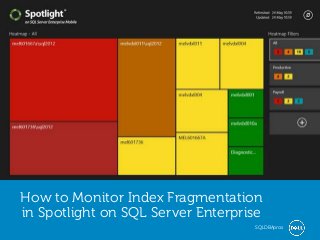 Global Marketing
How to Monitor Index Fragmentation
in Spotlight on SQL Server Enterprise
SQLDBApros
 