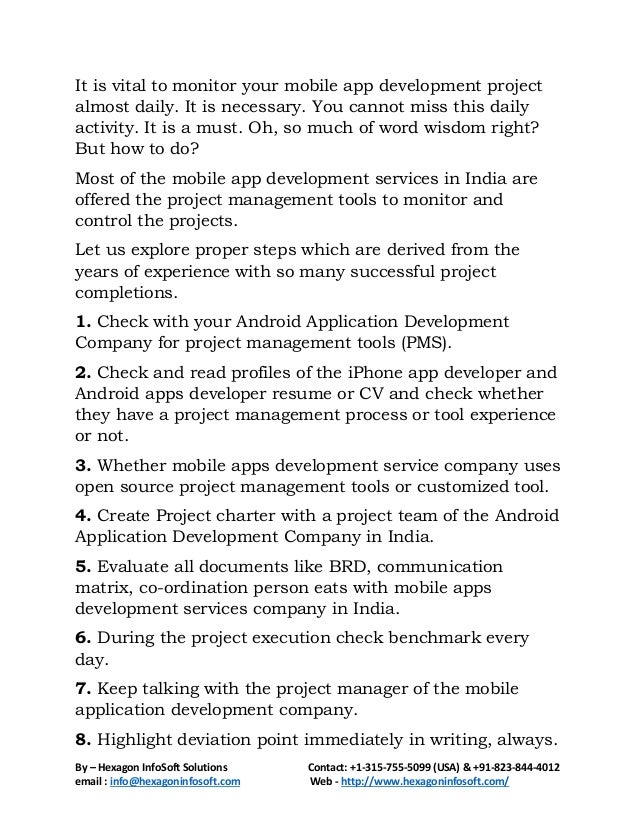 mobile application developer resumes