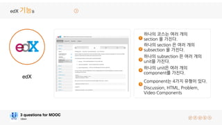 Ubion
3 questions for MOOC
edX
1
2
3
4
5
Discussion,	
 