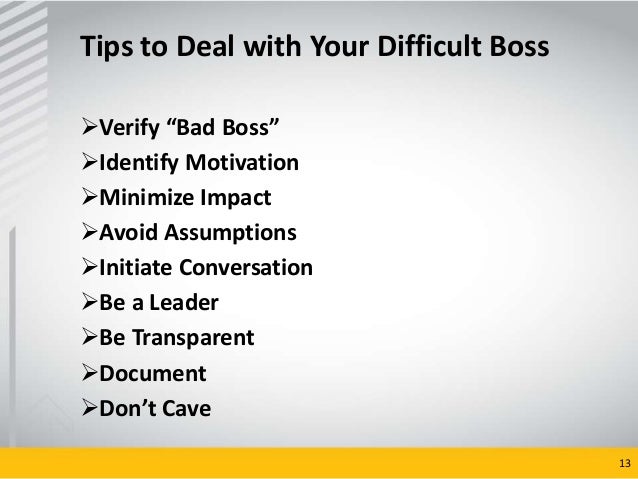 how to deal with a bad boss