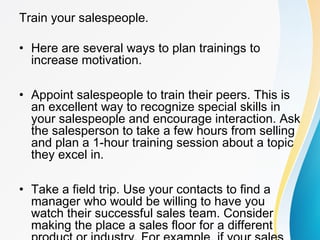 How to motivate your sales team | PPT