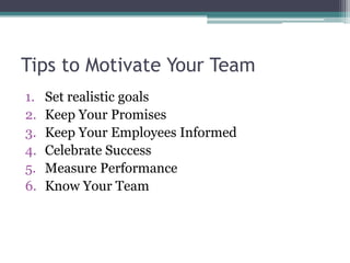 How to motivate your team | PPTX