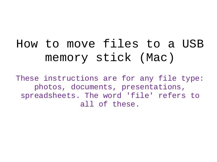 how to put photos on memory stick from mac