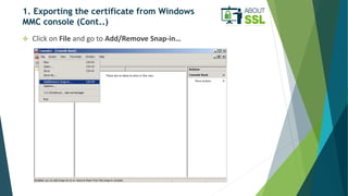 How to Move SSL Certificate from One Windows Server to Another | PPT