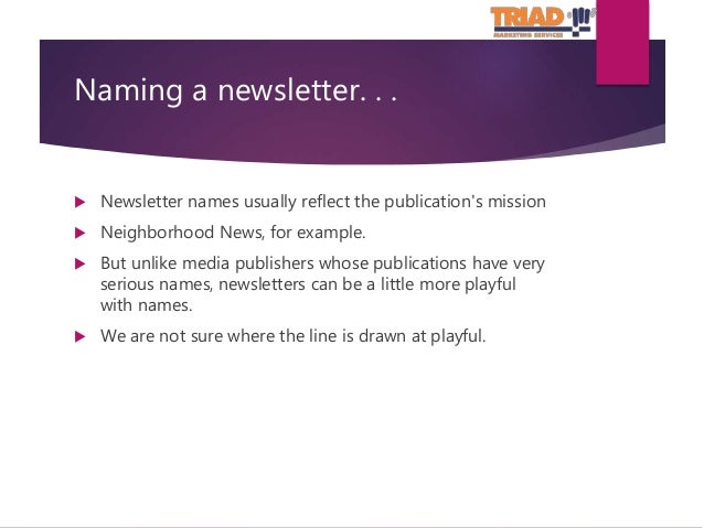 names for newsletters names for newsletters