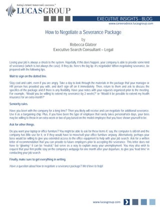 How to Negotiate a Severance Package | PDF