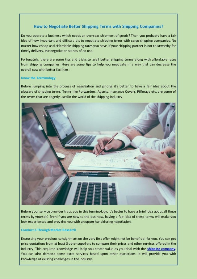 How to Negotiate Better Shipping Terms with Shipping Companies? How to Negotiate Better Shipping Terms with Shipping Companies?