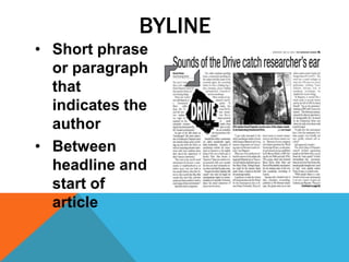 Byeline Assignment: how to create a newspaper article | PPTX