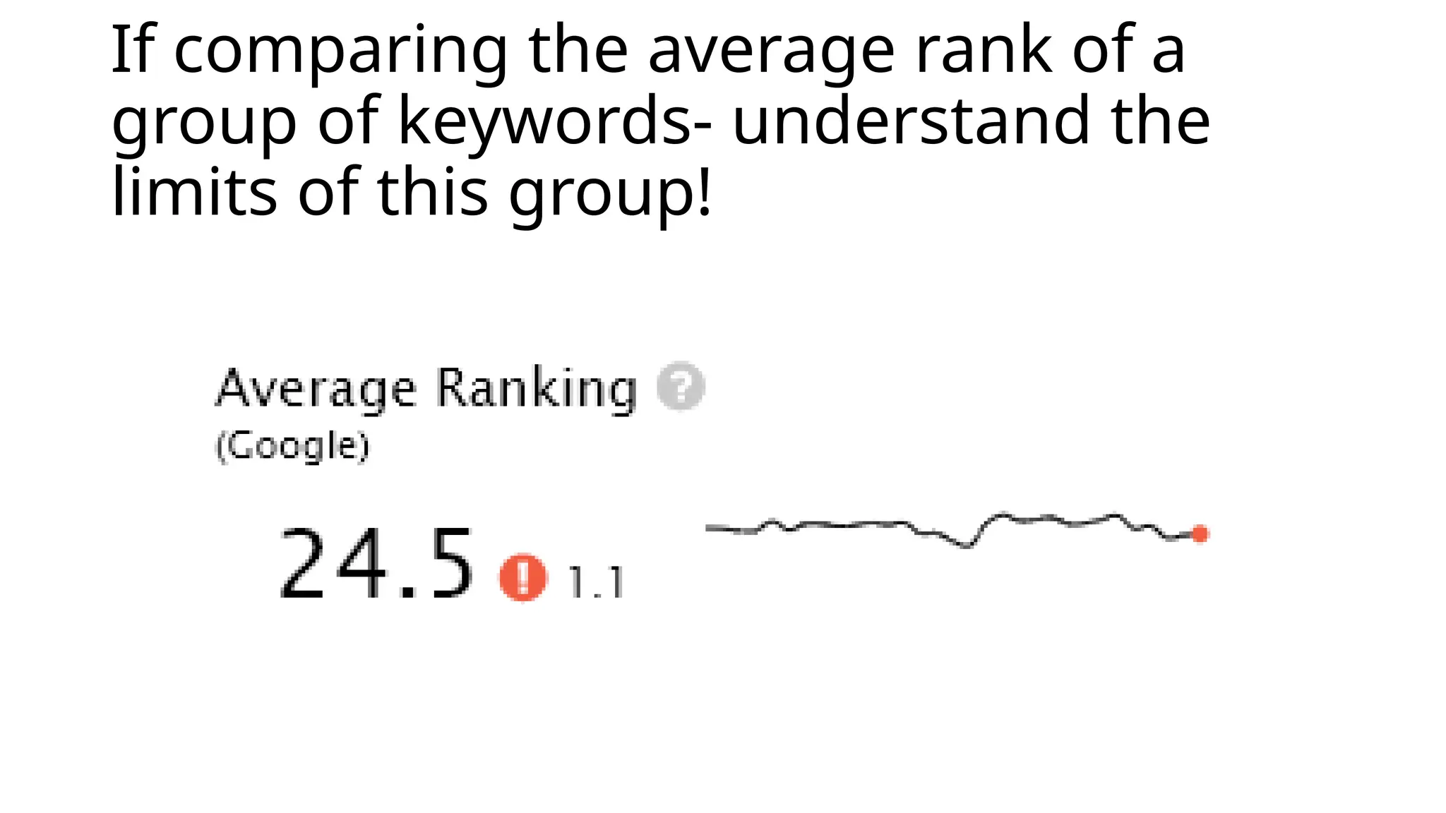 If comparing the average rank of a
group of keywords- understand the
limits of this group!
 