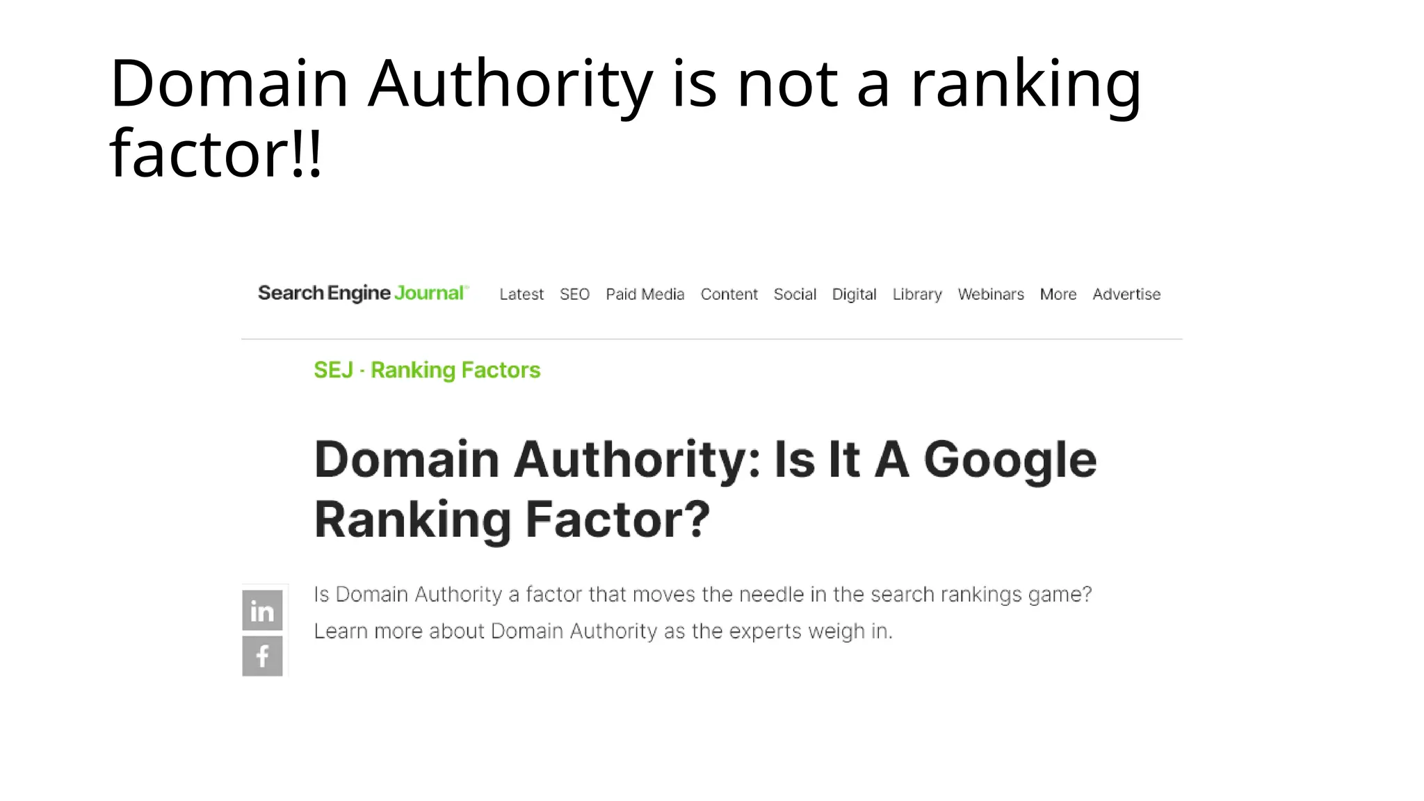 Domain Authority is not a ranking
factor!!
 