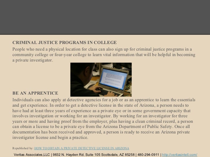 How to obtain a private detective license in arizona