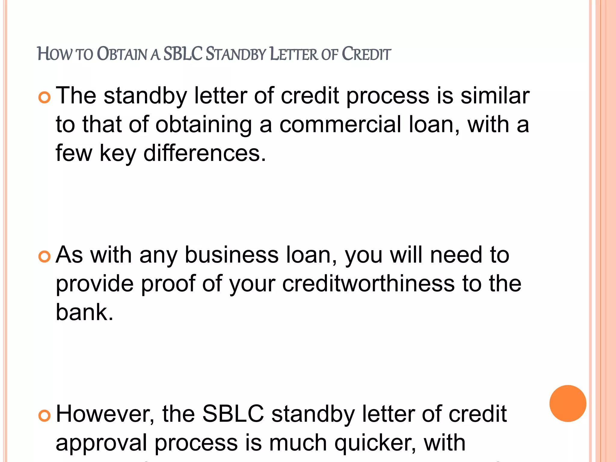 How to Obtain a Standby Letter of Credit? | PPTX