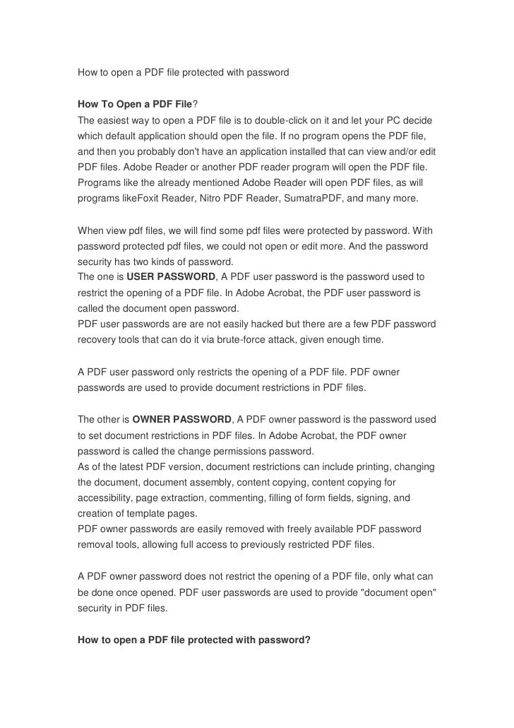 Unlock PDF Password