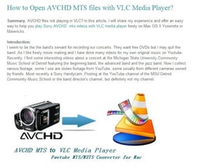 How to open avchd mts files with vlc media player