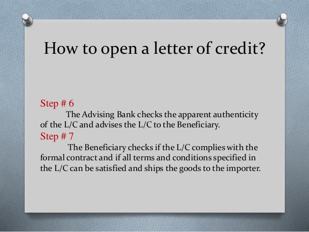 how to open letter of credit how to open letter of credit
