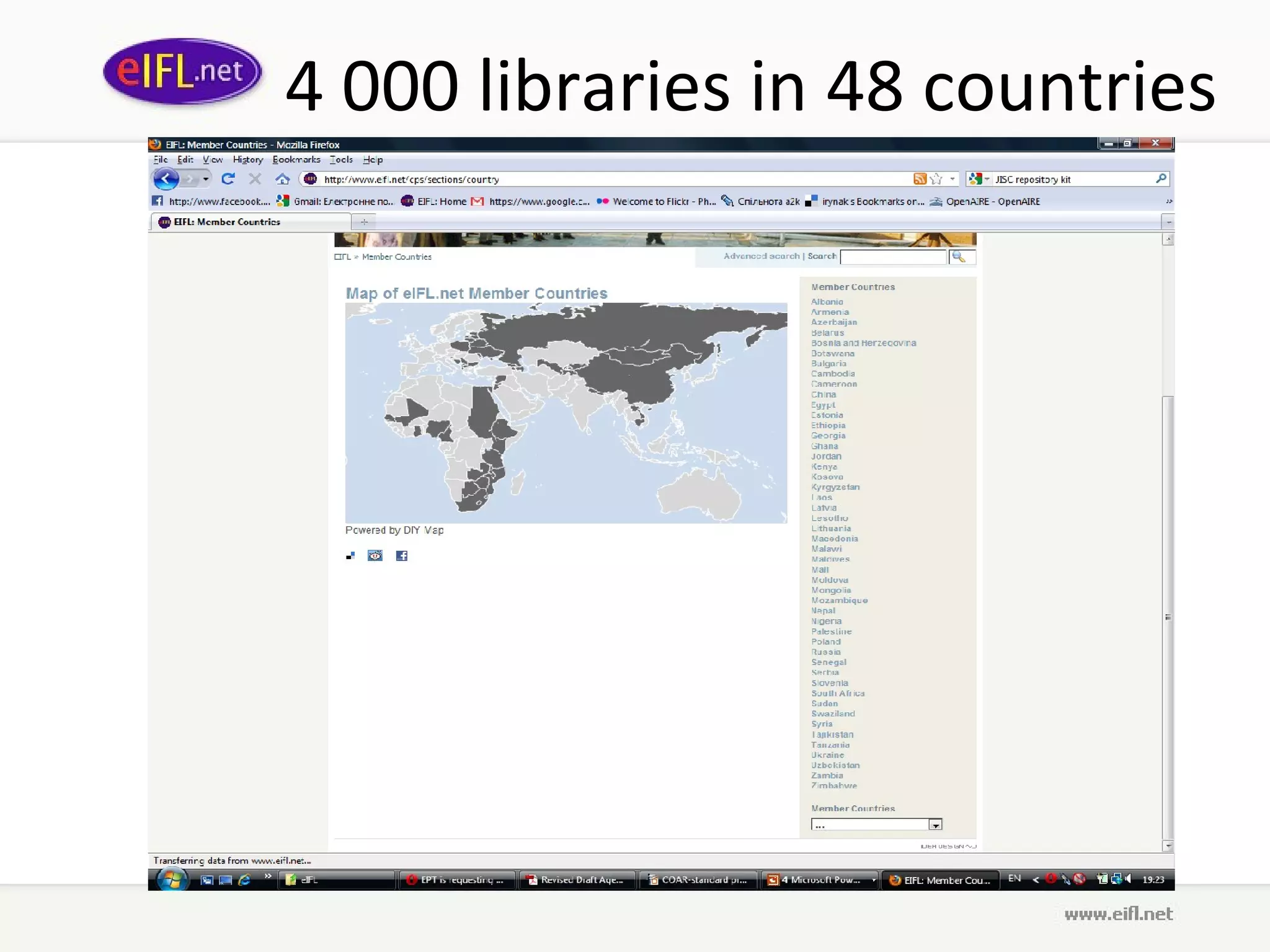 4 000 libraries in 48 countries
 