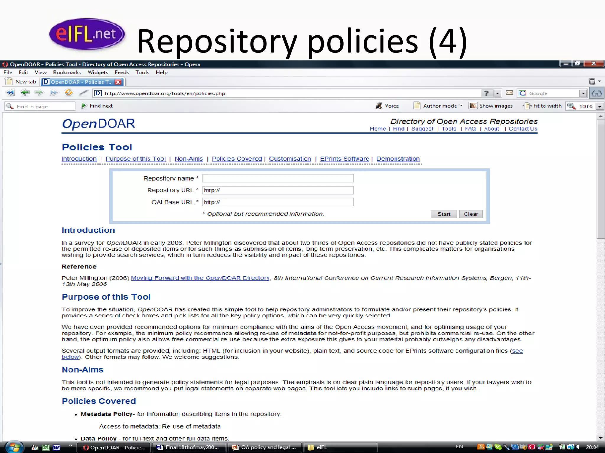 Repository policies (4)
 