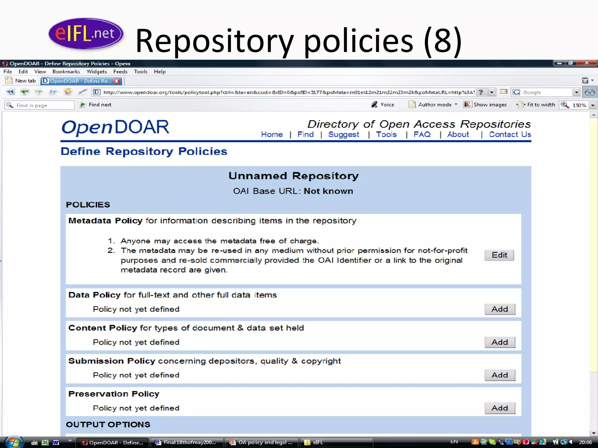 Repository policies (8)
 