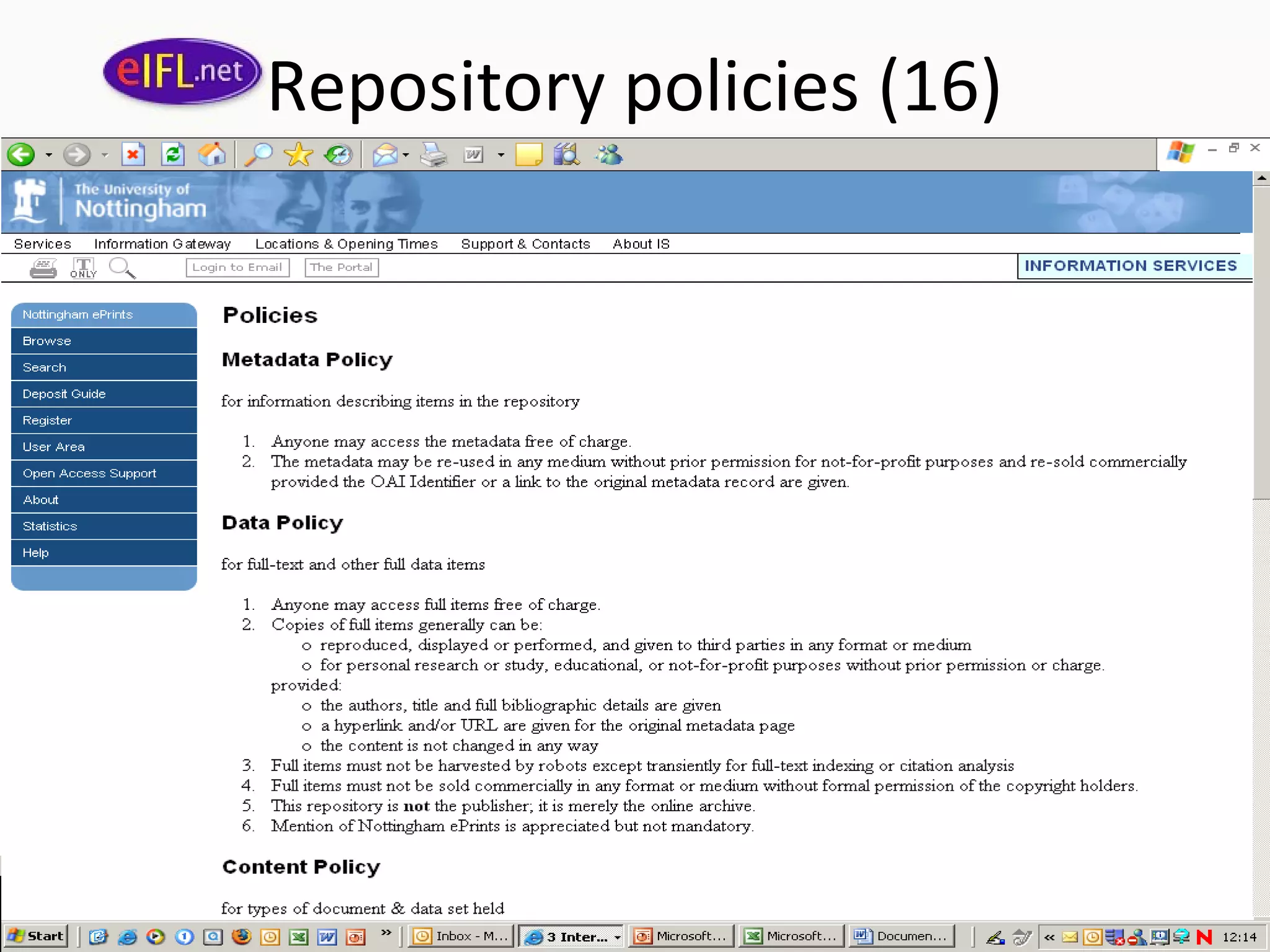 Repository policies (16)
 