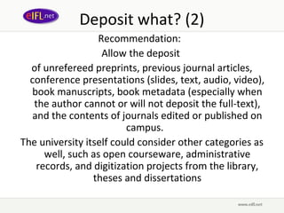 Depositor’s Declaration
         The main function
 of the depositors declaration
is to ensure that the depositor
     is ...