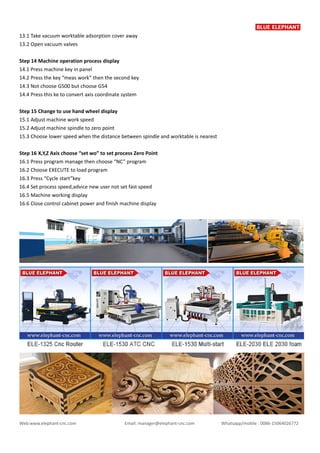 How to operate blue elephant cnc machinery | PDF