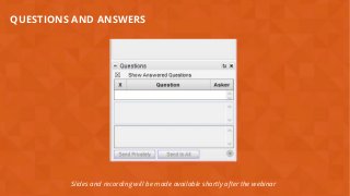 #wpewebinar
Slides and recording will be made available shortly after the webinar
QUESTIONS AND ANSWERS
 