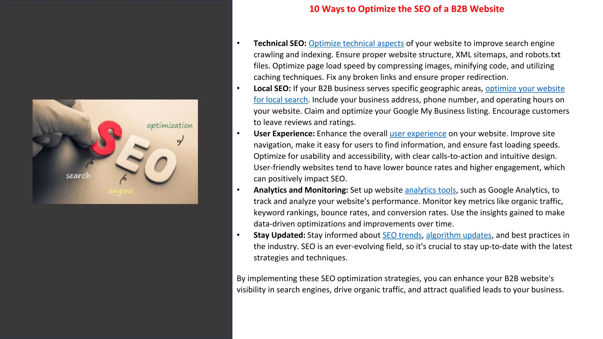 How to optimize seo of a b2b website pdf