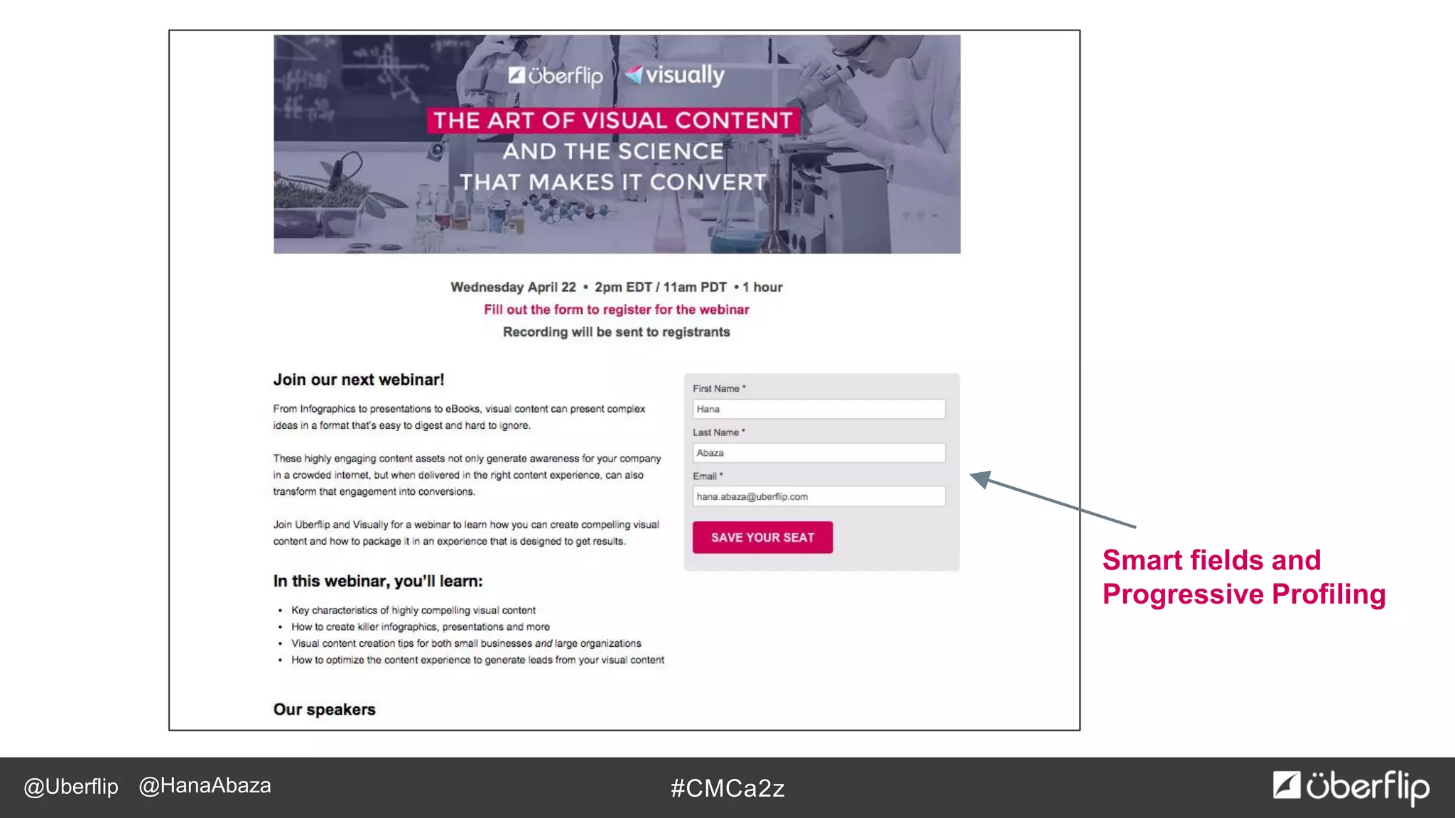 @Uberflip #CMCa2z@HanaAbaza
Smart fields and
Progressive Profiling
 