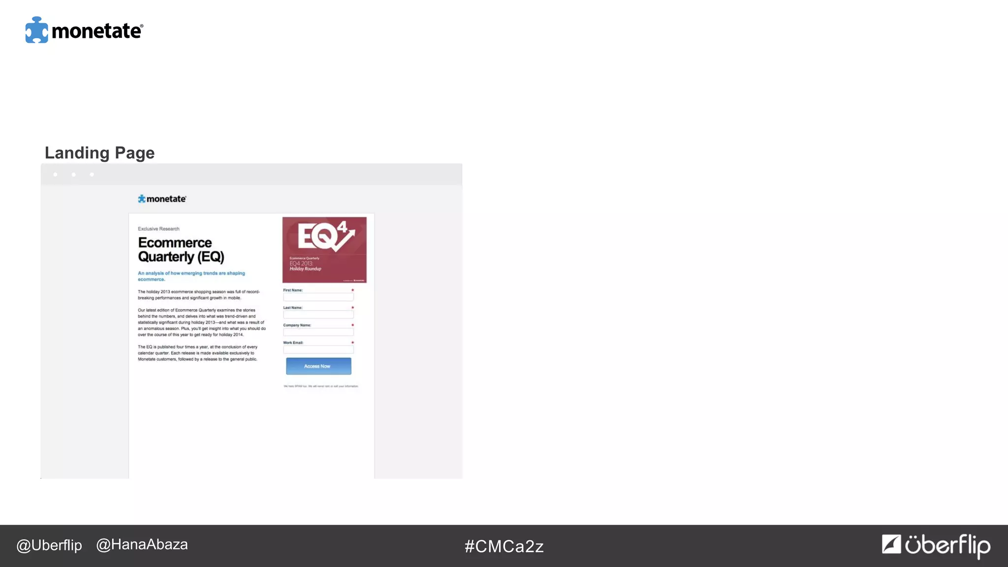 @Uberflip #CMCa2z@HanaAbaza
Landing Page
 