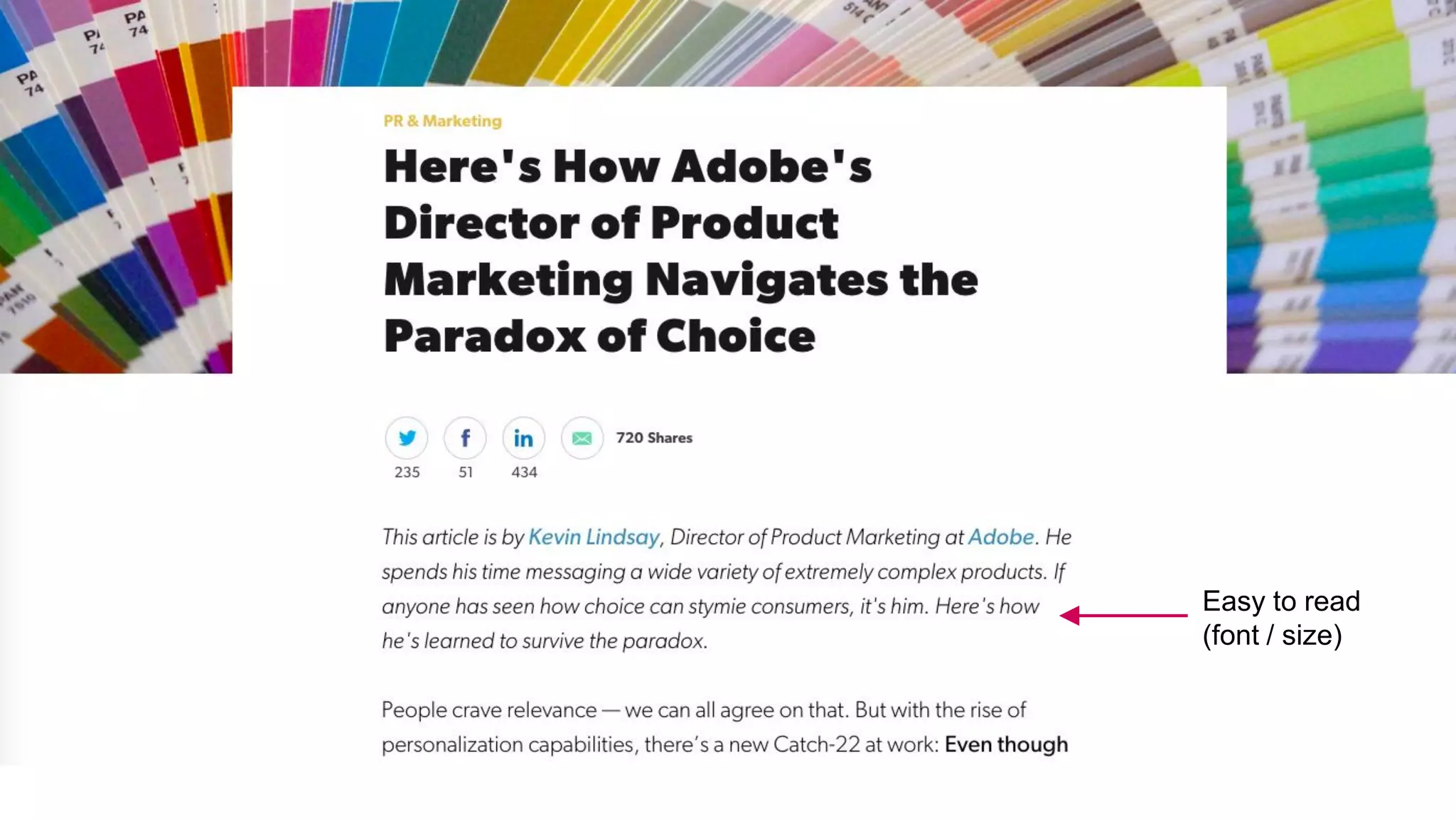 Easy to read
(font / size)
 