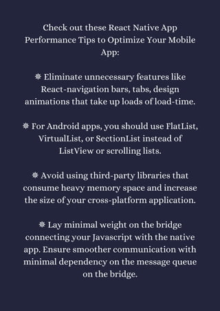 How to optimize your react native app performance | PDF