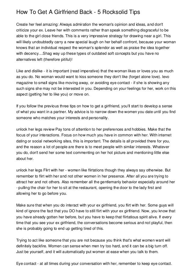 How To Get A Girlfriend Back 5 Rocksolid Tips