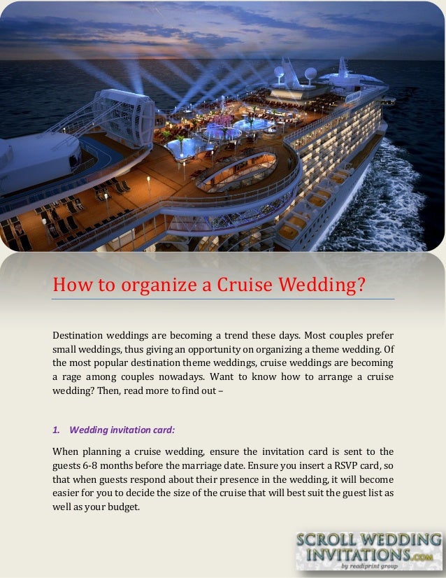 How To Organize A Cruise Wedding